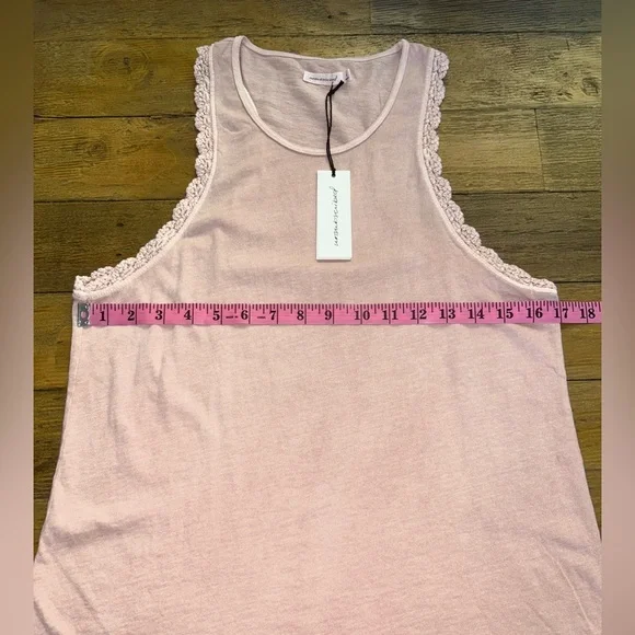UNSUBSCRIBED Blush Crochet Lace-Trimmed Tank Top Basic Feminine Balletcore - Picture 6 of 8